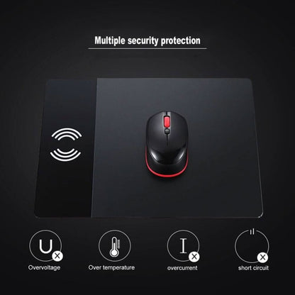 Tapis de souris en aluminium avec chargeur sans fil