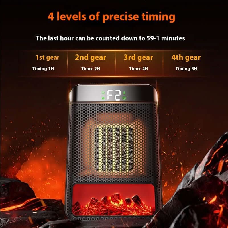 Chauffage soufflant à flamme 3D – 1500W, rapide, écoénergétique, pour salle de bain et maison