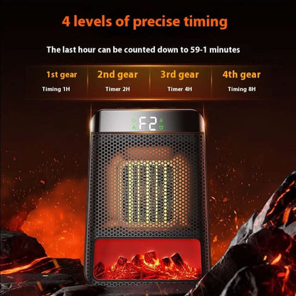 Chauffage soufflant à flamme 3D – 1500W, rapide, écoénergétique, pour salle de bain et maison