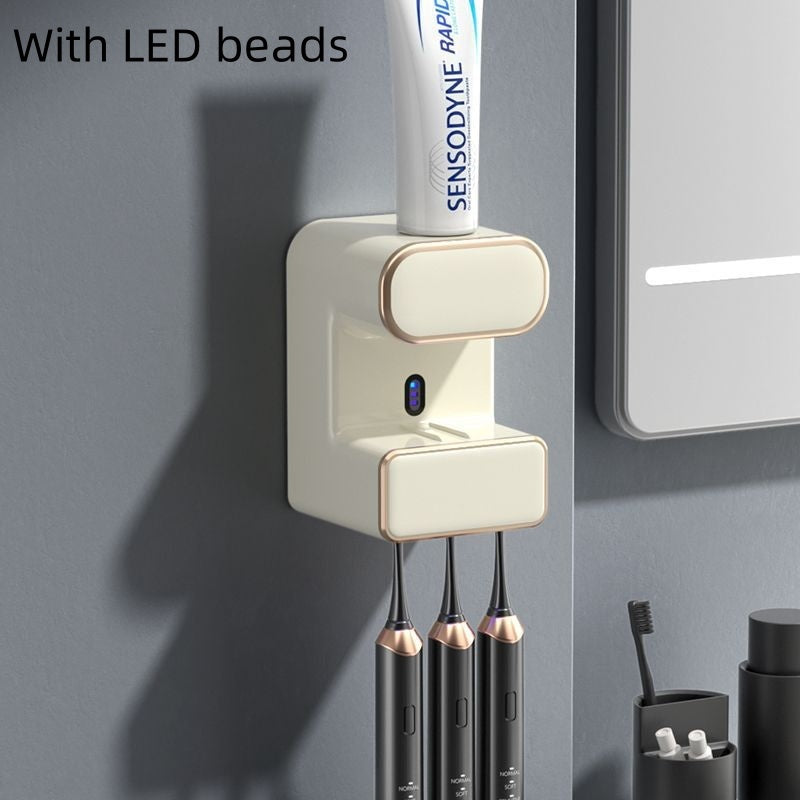 Porte-brosse à dents intelligent – désinfection UV, distributeur automatique de dentifrice, détection infrarouge