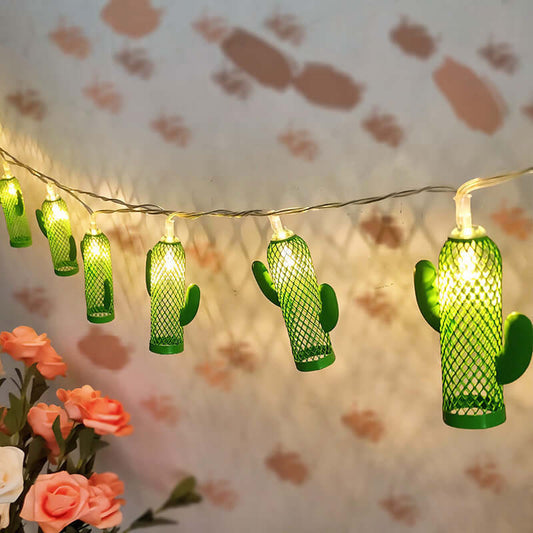Guirlande lumineuse cactus en fer forgé