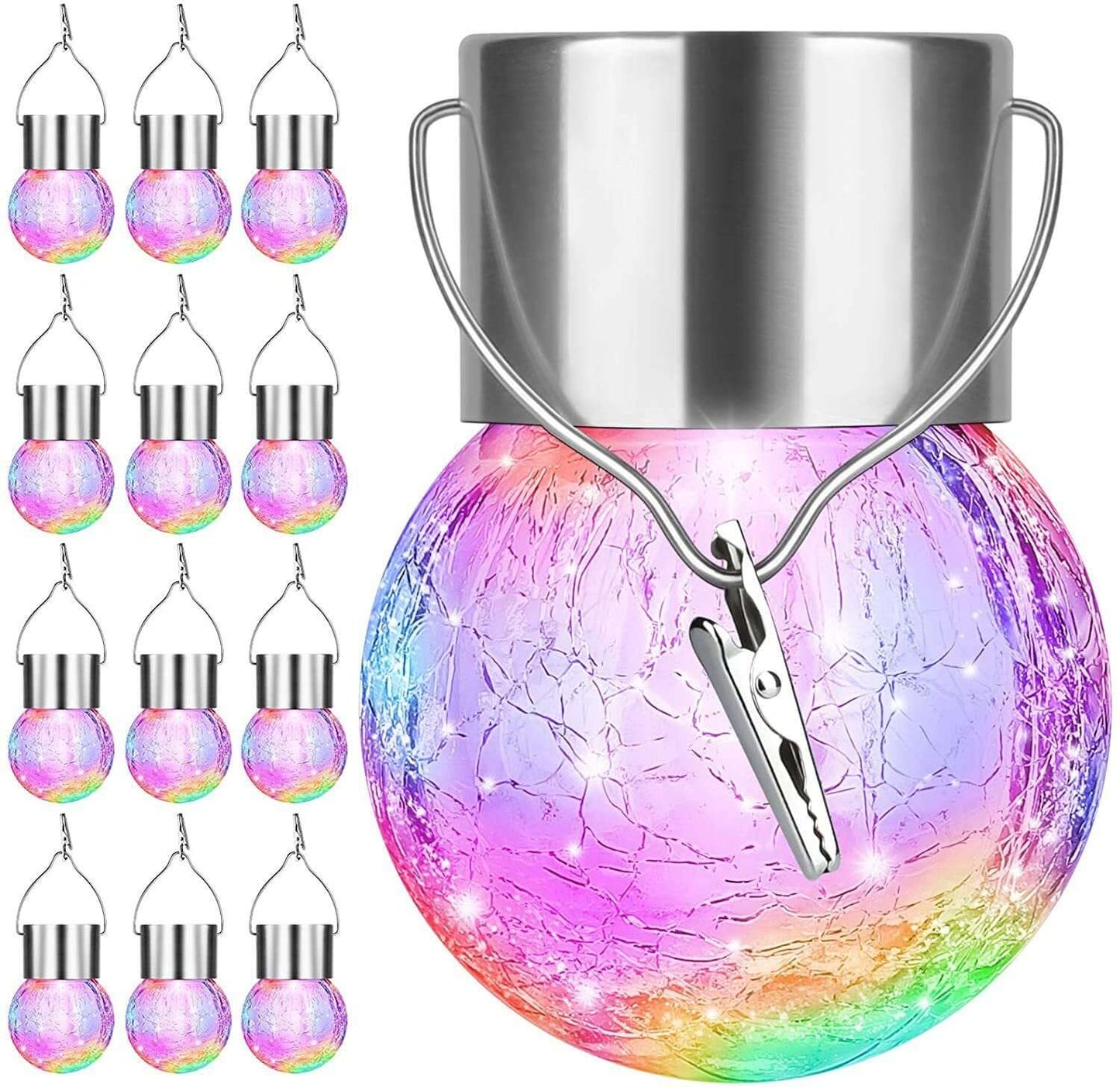 Lustre Solaire Extérieur à Boules en Verre