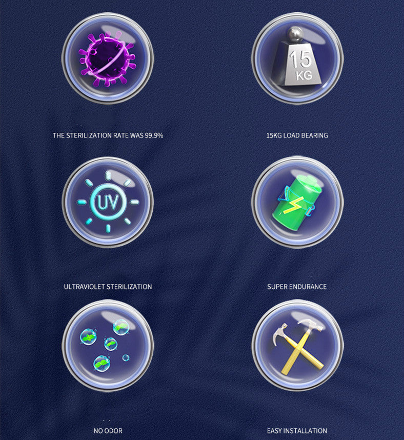 Support mural désinfectant – porte-brosse à dents et serviette, fixation par ventouse, stérilisation UV