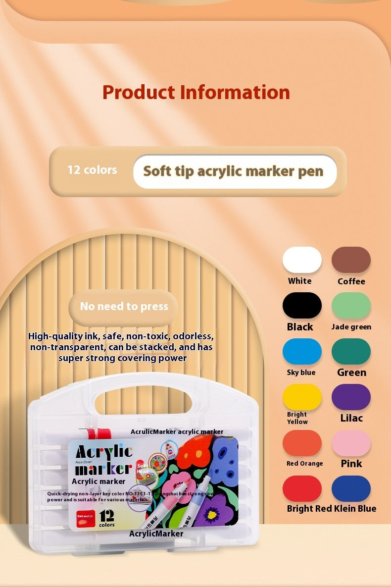Ensemble de Marqueurs Acryliques à Tête Souple