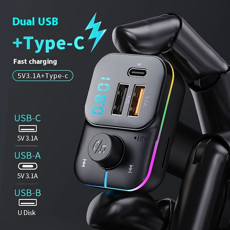 Chargeur Bluetooth voiture – lecteur MP3, double USB, transmetteur FM