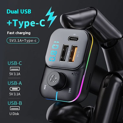 Chargeur Bluetooth voiture – lecteur MP3, double USB, transmetteur FM