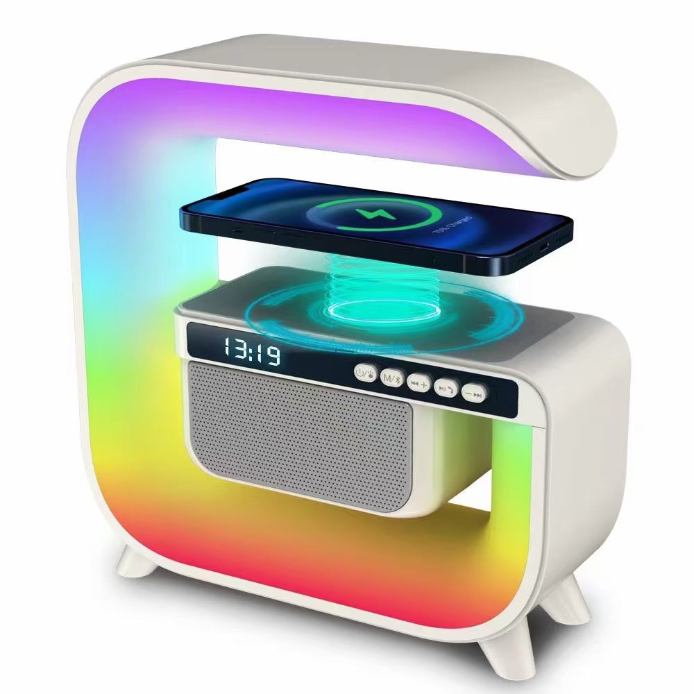 Enceinte Bluetooth avec horloge digitale et chargeur sans fil 15W