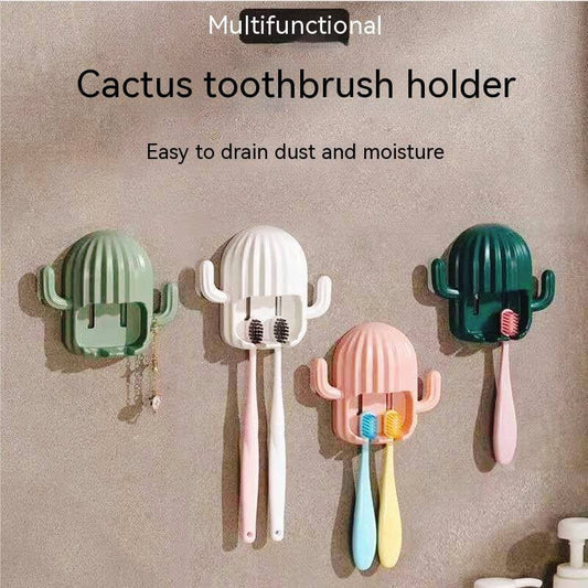 Porte-brosse à dents mural en forme de cactus