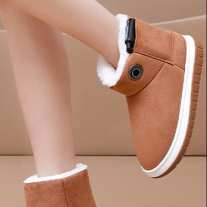 Chaussons chauffants électriques en coton – recharge USB, chaleur douce, usage maison et bureau, design hiver