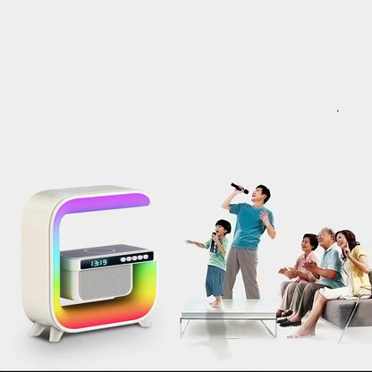 Enceinte Bluetooth avec horloge digitale et chargeur sans fil 15W