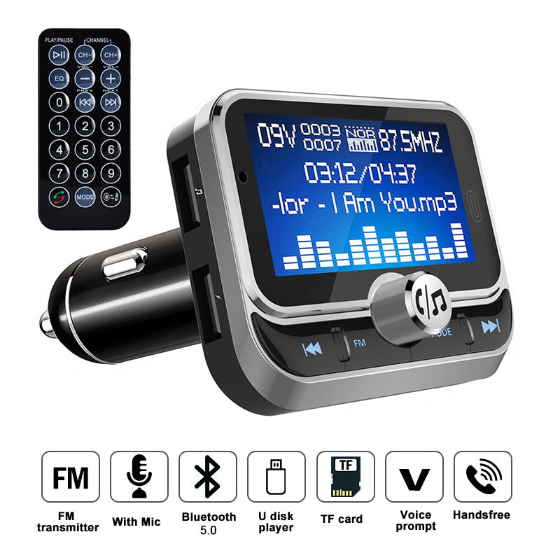 Lecteur MP3 pour voiture – USB/FM, écran LCD, charge rapide