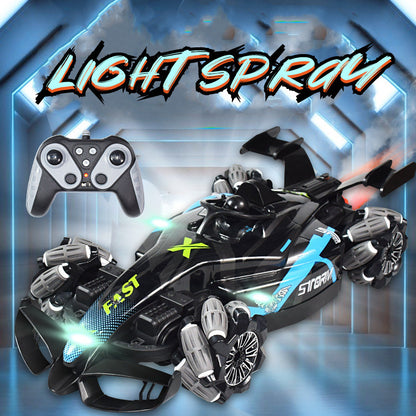 Voiture télécommandée F1 – spray arrière, drift 360°, contrôle gestuel, LED, rechargeable