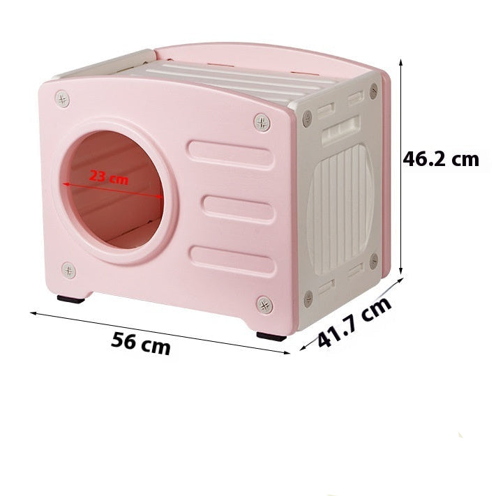 Maison pour chat intérieure – villa fermée quatre saisons, avec griffoir et jouet suspendu