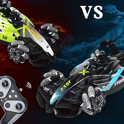 Voiture télécommandée F1 – spray arrière, drift 360°, contrôle gestuel, LED, rechargeable