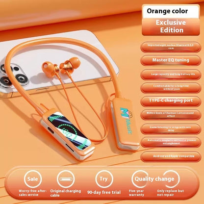 Casque Bluetooth sans fil monté sur le cou – réduction du bruit, affichage numérique ultra