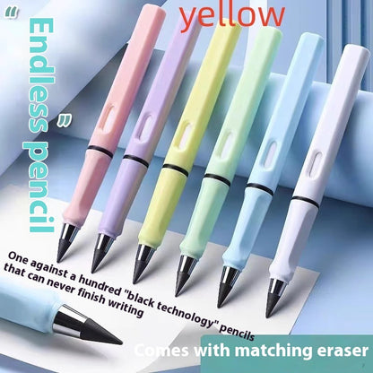 Crayon éternel sans taillage – pointe remplaçable, écriture infinie, 6 couleurs Morandi