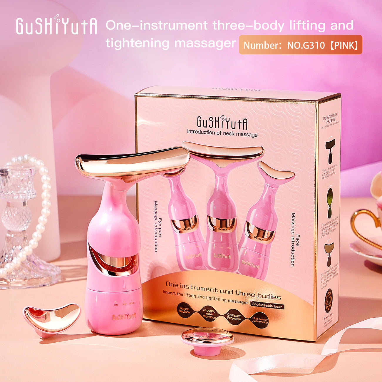 Appareil de massage électrique multifonction – thérapeutique inductif visage, 3-en-1 corps et soin