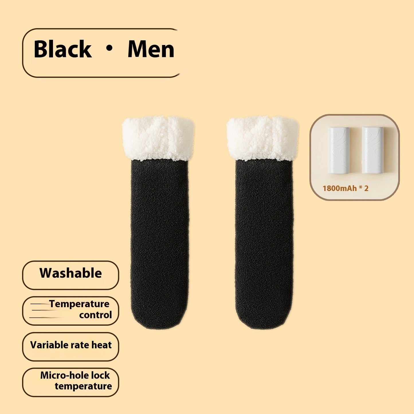 Chaussettes chauffantes électriques pour l'hiver, résistantes au froid et au chaud