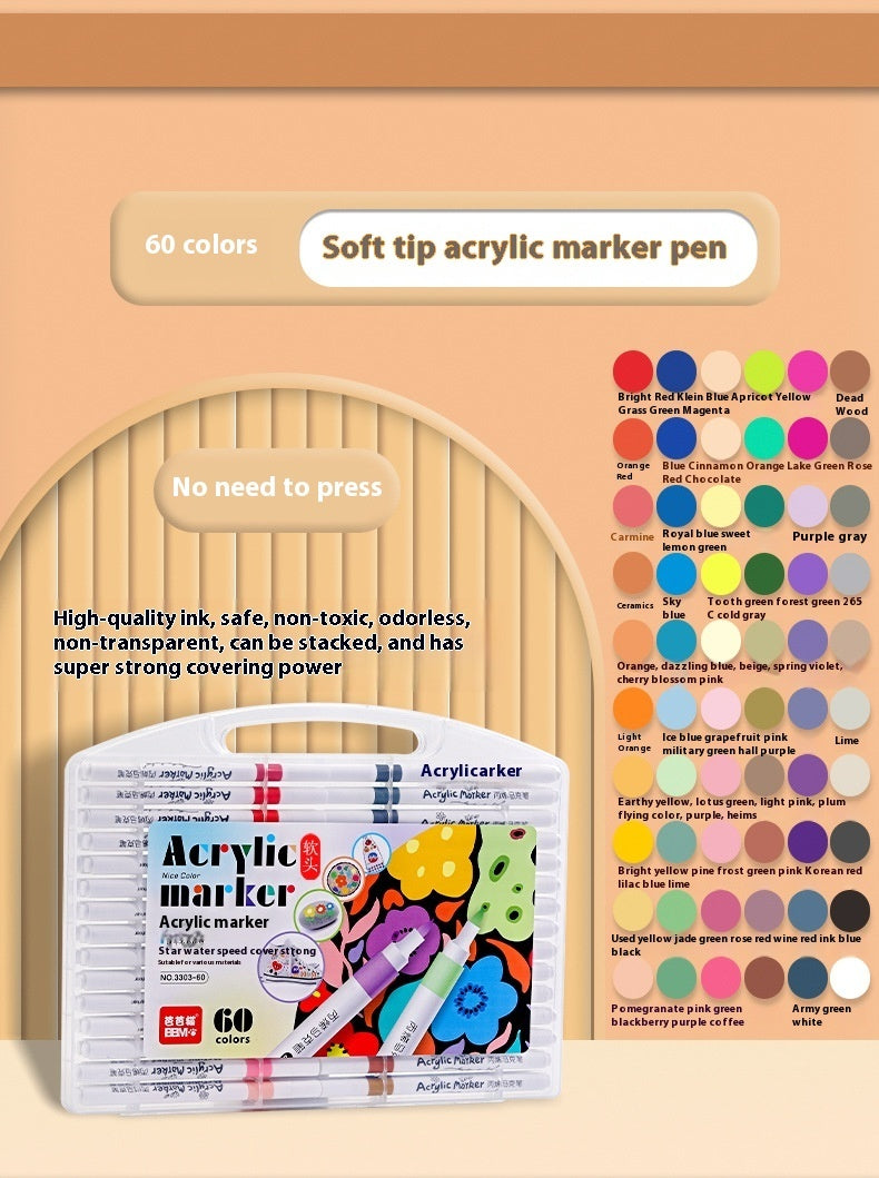 Ensemble de Marqueurs Acryliques à Tête Souple