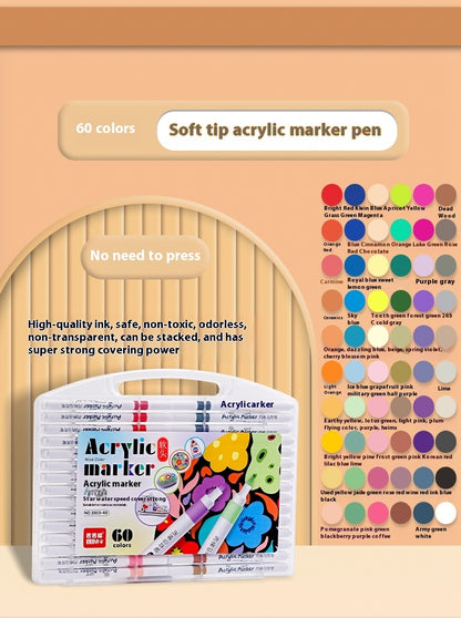 Ensemble de Marqueurs Acryliques à Tête Souple