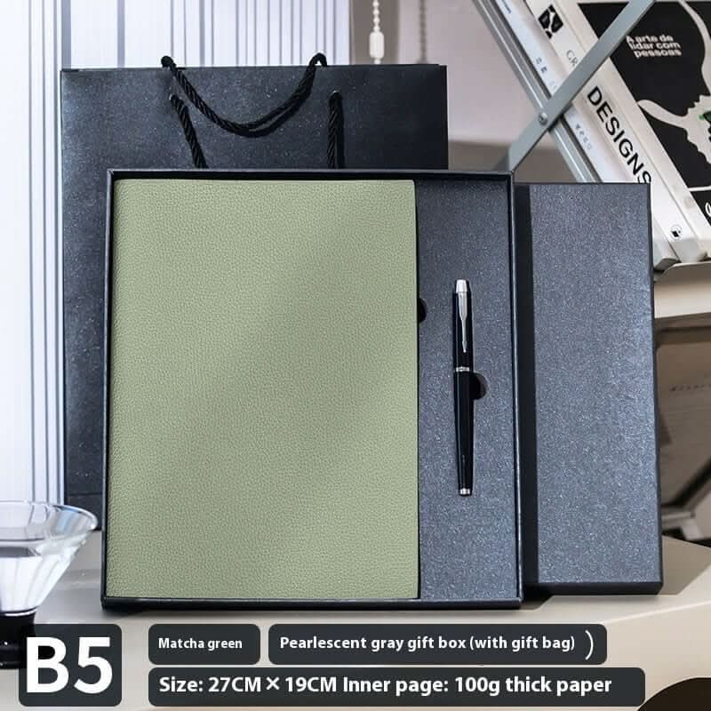 Lychee pattern soft leather cover notebook