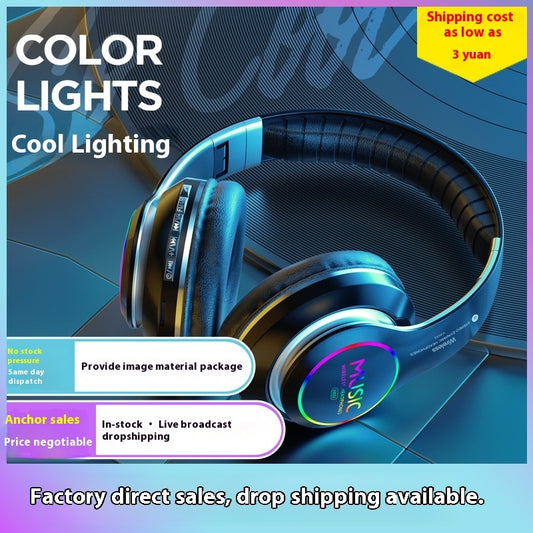 Wireless Sports Bluetooth Headphone Head-mounted Metal Stereo E-sports Low Latency