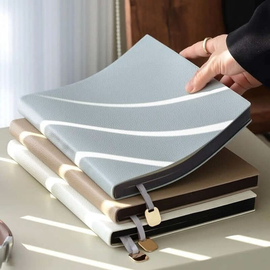 Lychee pattern soft leather cover notebook