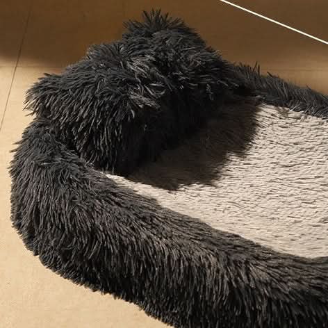 Lit ovale en laine longue – avec ou sans couverture, nid chaud hiver pour chats et chiens