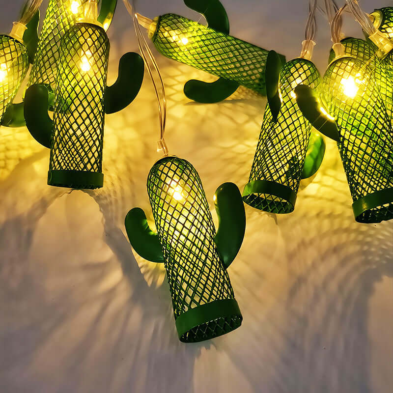 Guirlande lumineuse cactus en fer forgé