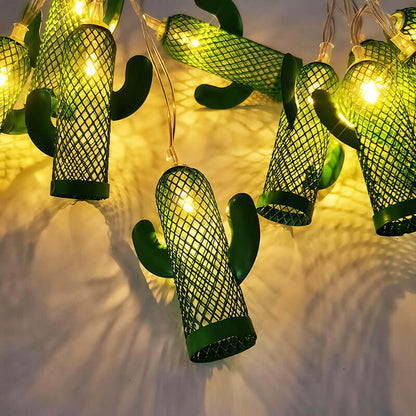 Guirlande lumineuse cactus en fer forgé
