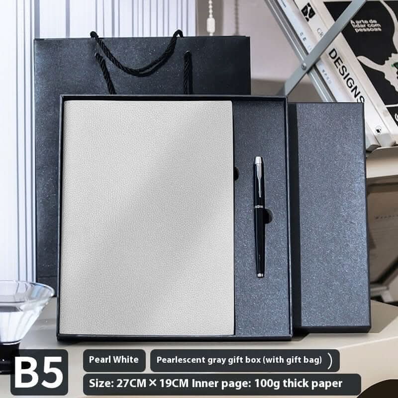 Lychee pattern soft leather cover notebook