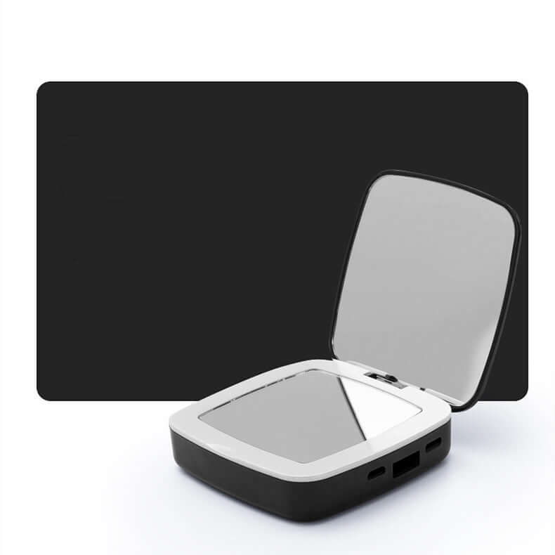 Miroir LED pliable avec lumière d’appoint et batterie externe