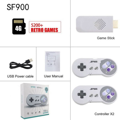 Console rétro TV sans fil – 5200 jeux intégrés, double manette