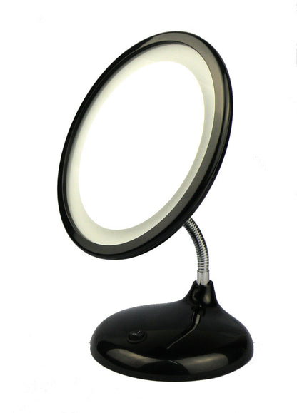 Miroir de maquillage rechargeable – miroir de bureau LED tactile, 3 lumières, rotation 360°, USB