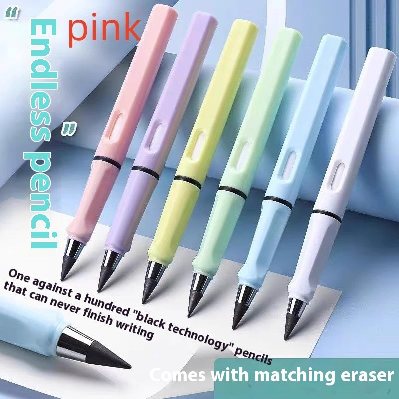 Crayon éternel sans taillage – pointe remplaçable, écriture infinie, 6 couleurs Morandi