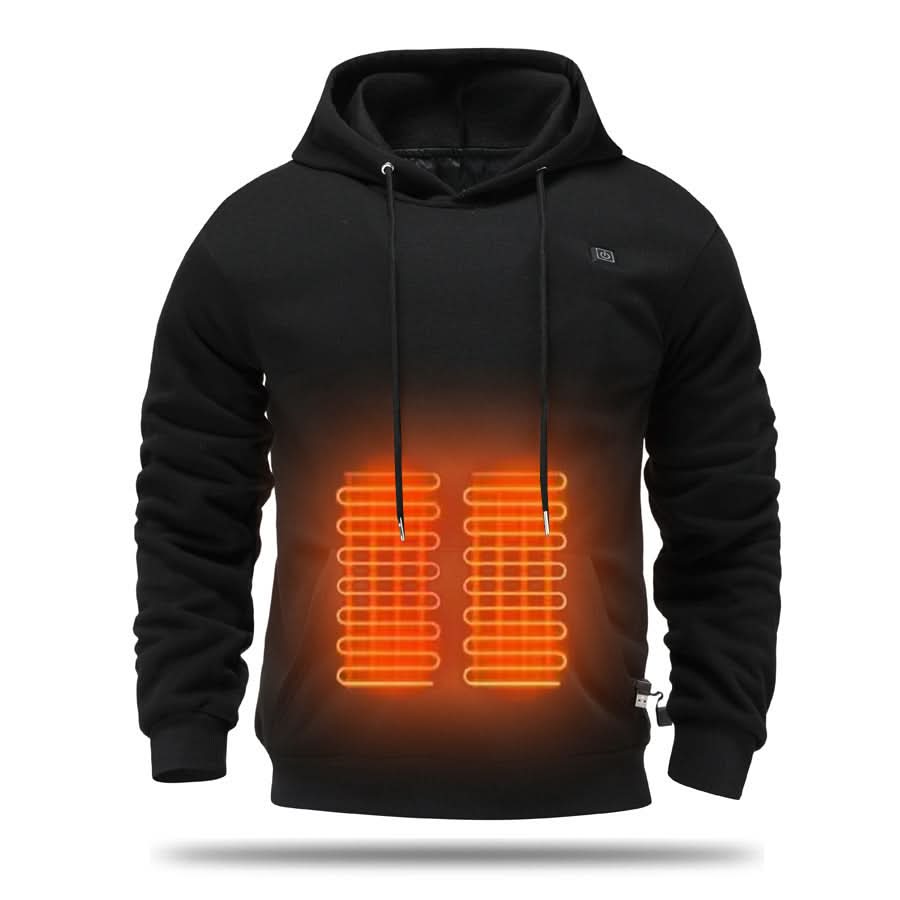 Sweat à capuche chauffant homme – USB, intérieur brossé, chaleur douce