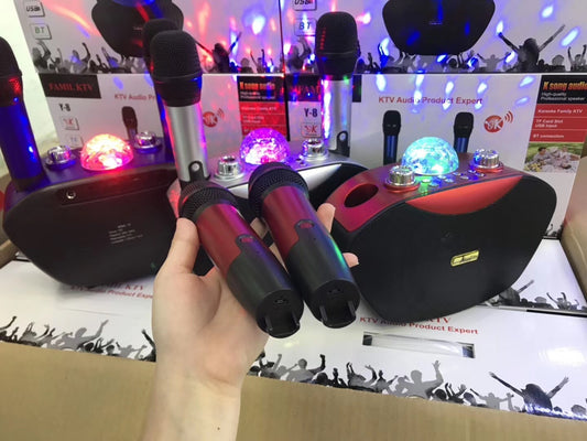 Micro Karaoké Familial Sans Fil – Family KTV Microphone avec Haut‑Parleur Intégré