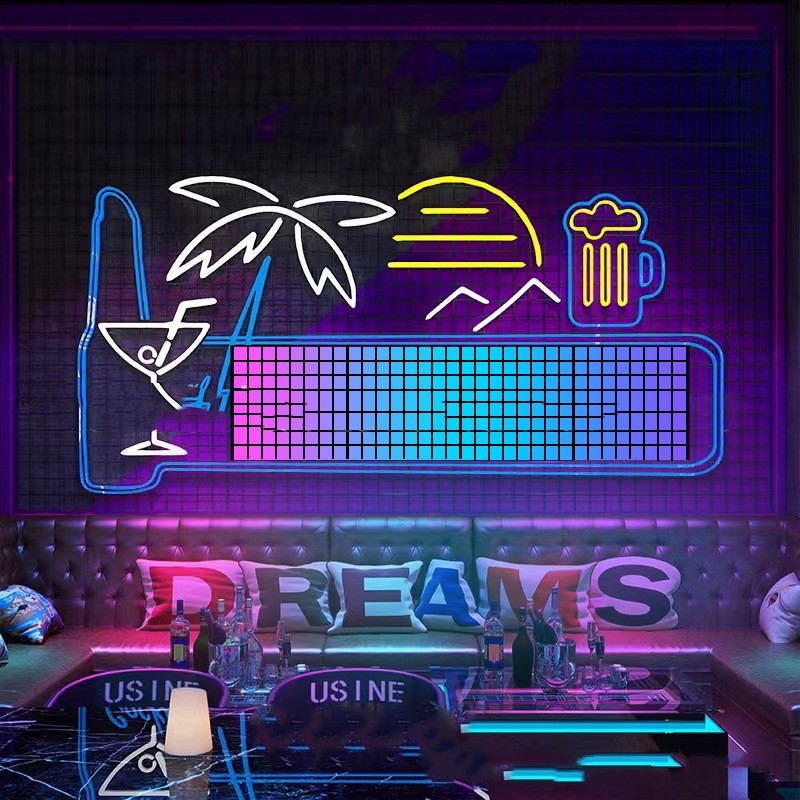 Écran pixelisé DIY Bluetooth – affichage LED personnalisable, éclairage d’ambiance gaming, compatible e-sport et streaming