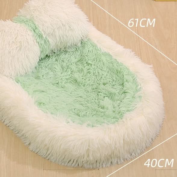 Lit ovale en laine longue – avec ou sans couverture, nid chaud hiver pour chats et chiens