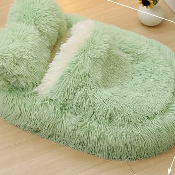 Lit ovale en laine longue – avec ou sans couverture, nid chaud hiver pour chats et chiens