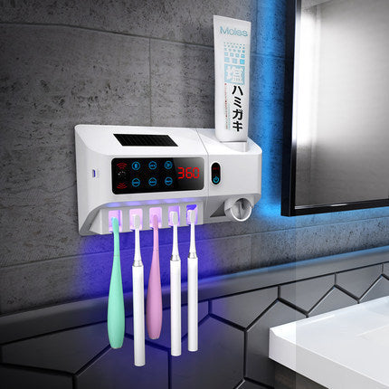 Stérilisateur de brosses à dents intelligent UV – support mural salle de bain, rangement hygiénique