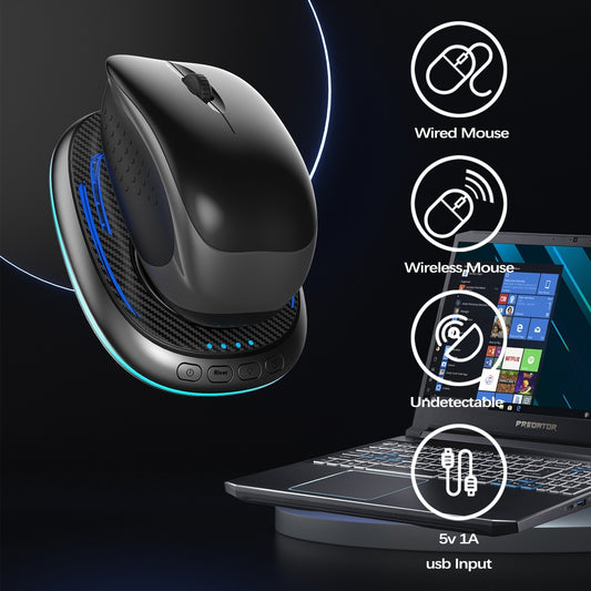 Dispositif anti-sommeil pour souris – mouvement automatique, design fibre de carbone, USB, silencieux