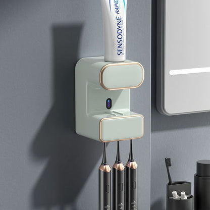 Porte-brosse à dents intelligent – désinfection UV, distributeur automatique de dentifrice, détection infrarouge