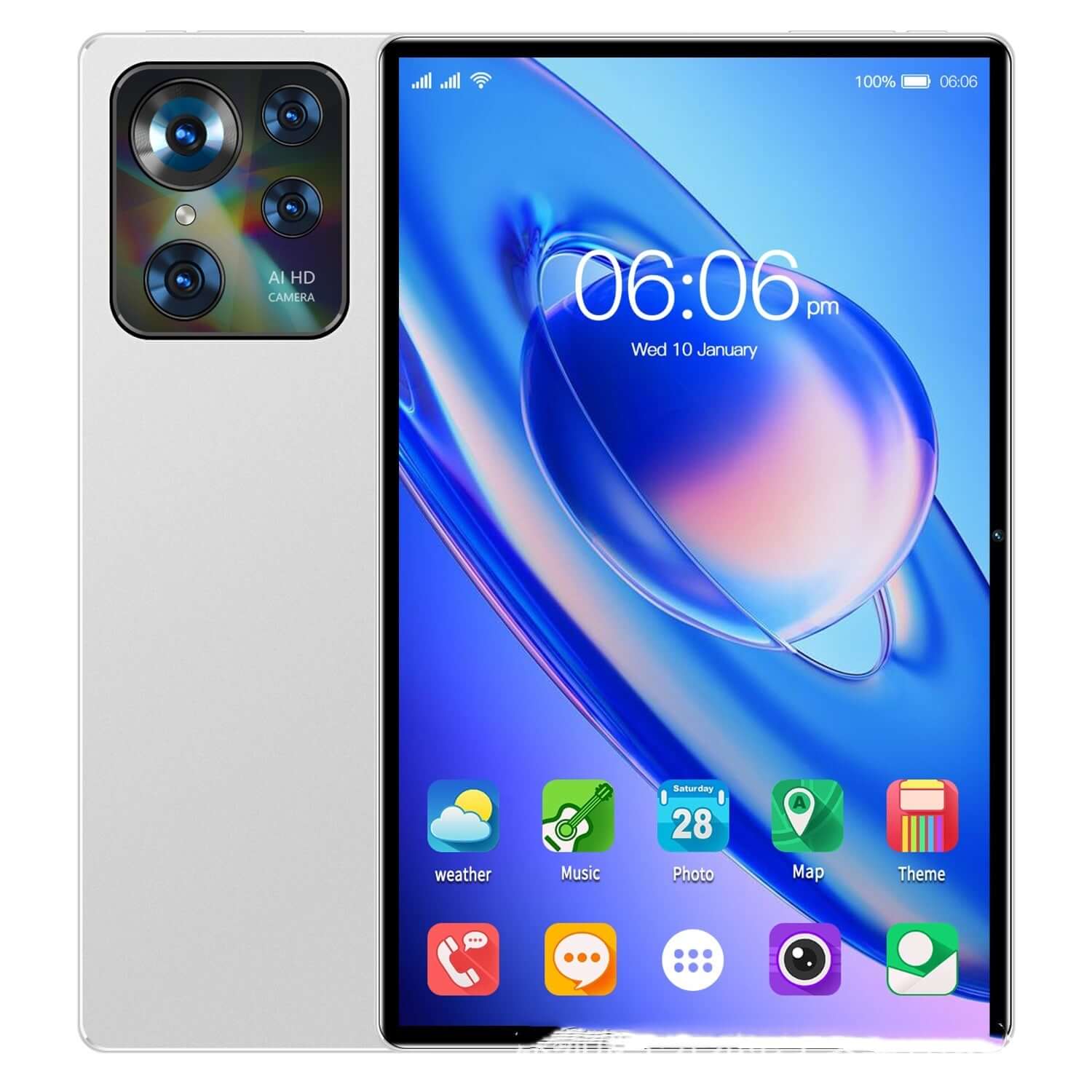 Tablette PC 10 pouces Smart Call Google Edition avec écran HD et fonctions d'appel, design élégant.