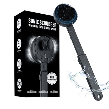 Brosse de douche électrique vibrante – USB rechargeable, étanche IPX7, exfoliation et massage