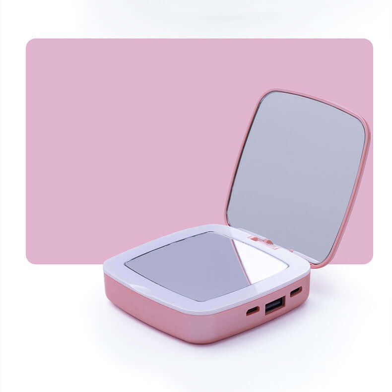 Miroir LED pliable avec lumière d’appoint et batterie externe