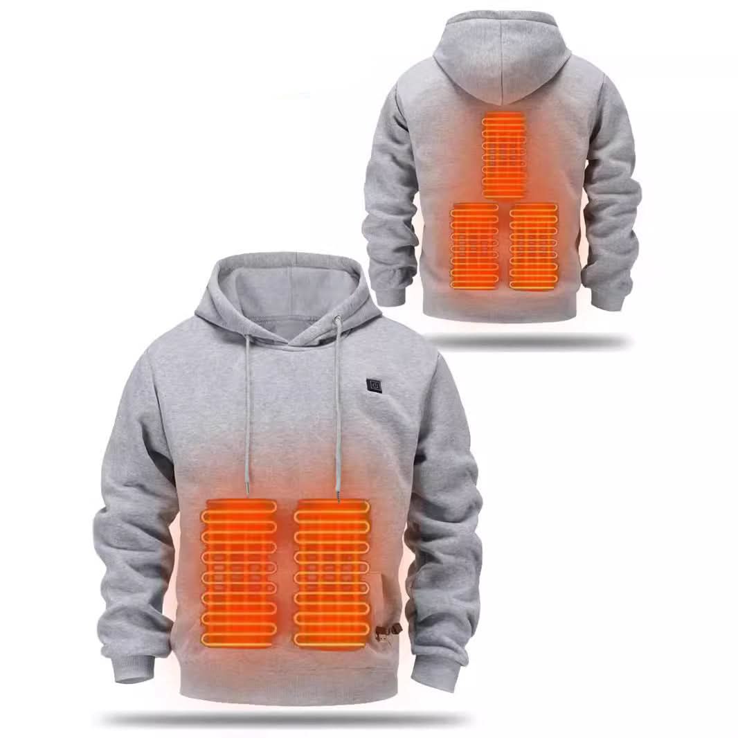 Sweat à capuche chauffant homme – USB, intérieur brossé, chaleur douce
