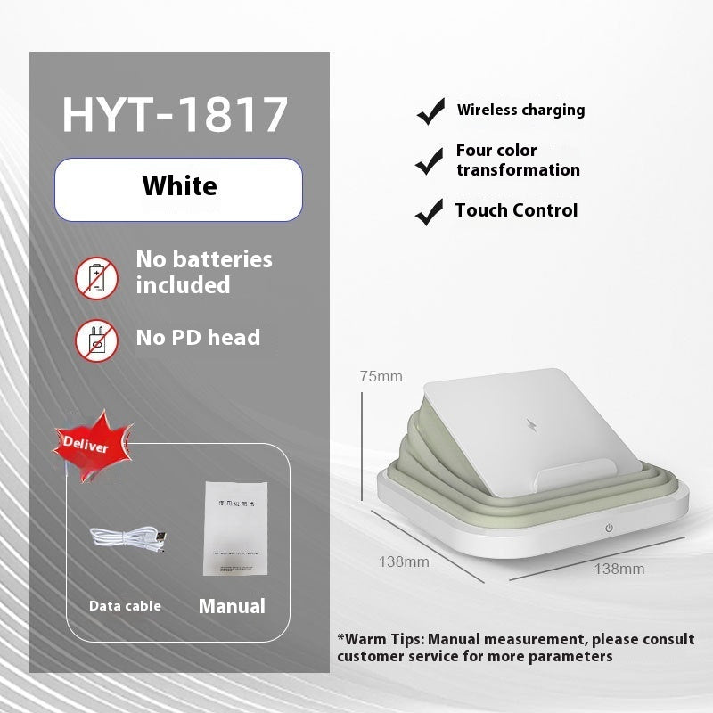 Lampe d’ambiance multifonctionnelle – pliable, support téléphone, chargeur sans fil