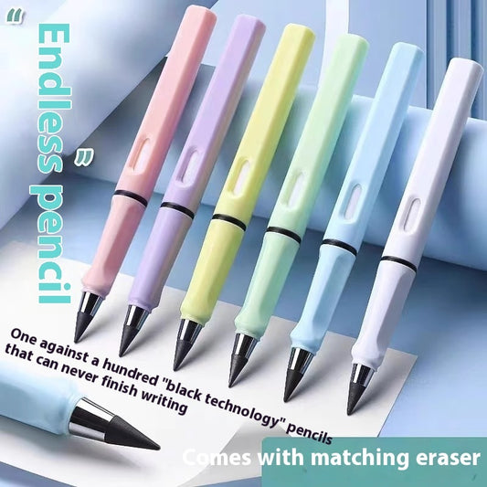 Crayon éternel sans taillage – pointe remplaçable, écriture infinie, 6 couleurs Morandi