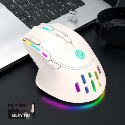 Souris de jeu sans fil rechargeable E-sports RVB colorée